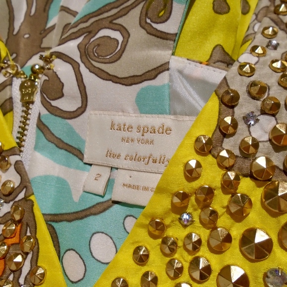 KATE SPADE Silk Jana Beaded V-Neck Top 2 - Picture 8 of 8